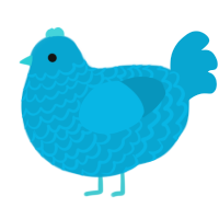 Ocean Ma, a cerulean chicken with a lace pattern