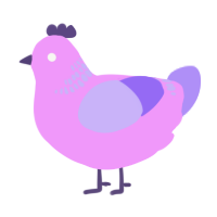 A lavender and lilac chicken with a neck-band pattern