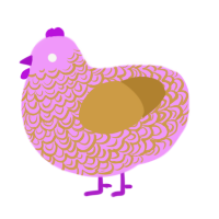 (unnamed), a lavender and gold chicken with a double-lace pattern