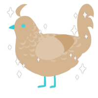 A beige chicken with a half-lace pattern