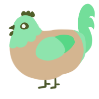 Mint Chip, a beige and spring chicken with a head pattern