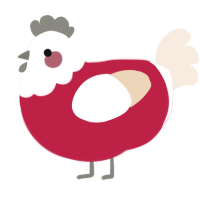 (unnamed), a crimson and cream chicken with a head pattern