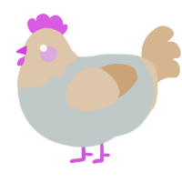 (unnamed), a silver and beige chicken with a head pattern