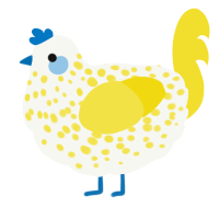 White Lemon the VI, a white and yellow chicken with a speckle pattern