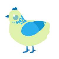 A apple and sky chicken with a neck-speckle pattern