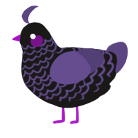 A sable and overcast chicken with a lace pattern