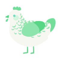 A white and spring chicken with a half-lace pattern
