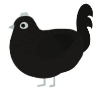 (unnamed), a sable and black chicken with a half-lace pattern