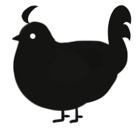 Grave, a black chicken with a half-lace pattern