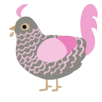 Golden hour, a ash and pink chicken with a lace pattern