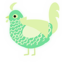 A spring and apple chicken with a lace pattern