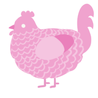 pink, a pink chicken with a lace pattern