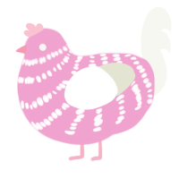 (unnamed), a pink and white chicken with a bar pattern