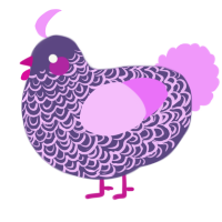 Popper, a overcast and lavender chicken with a double-lace pattern