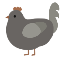A grey and ash chicken