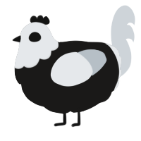 A sable and mist chicken with a head pattern