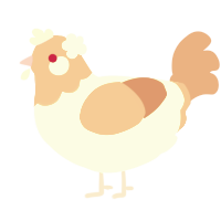 Float, a mist and red chicken with a head pattern