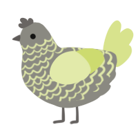 A ash and lemon chicken with a lace pattern