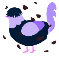 A tumblr and lilac chicken with a head pattern