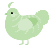 A gluppy chicken with a half-bar pattern