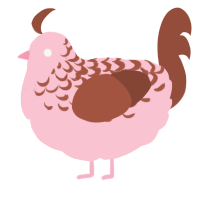 A rose and russet chicken with a half-lace pattern