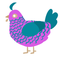 A orchid and sea chicken with a lace pattern