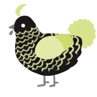 (unnamed), a sable and lemon chicken with a lace pattern