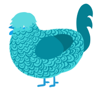 A aqua and sea chicken with a double-lace pattern