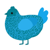 A sea and sky chicken with a double-lace pattern