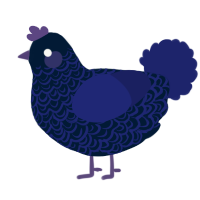A tumblr and navy chicken with a double-lace pattern