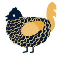 A tumblr and honey chicken with a lace pattern