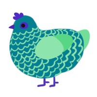 A sea and spring chicken with a lace pattern