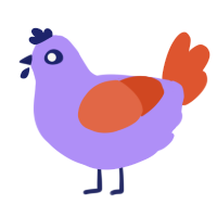 HHPL, a lilac and vermilion chicken