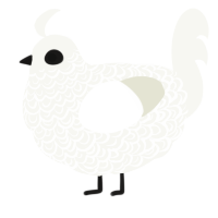 (unnamed), a white chicken with a double-lace pattern