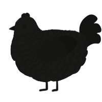 A sable and black chicken with a lace pattern