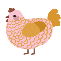 A rose and orange chicken with a lace pattern