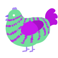 A spring and amethyst chicken with a bar pattern