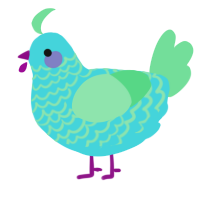 A aqua and spring chicken with a lace pattern