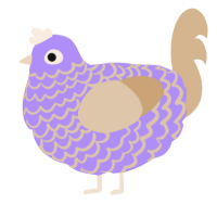 A lilac and beige chicken with a lace pattern