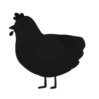 A sable chicken with a head pattern