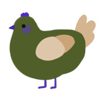 peep, a olive and beige chicken