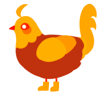 A russet and orange chicken with a head pattern
