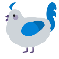 A mist and sapphire chicken