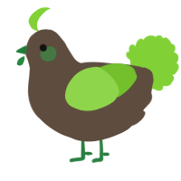A bark and grass chicken