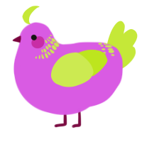 A orchid and lime chicken with a neck-band pattern