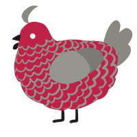 A crimson and ash chicken with a lace pattern