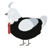 A black and mist chicken with a head pattern