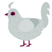 (unnamed), a silver chicken with a double-lace pattern