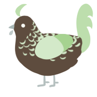 A bark and gluppy chicken with a half-lace pattern