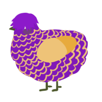A violet and honey chicken with a lace pattern